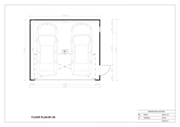 Siltinātas Garāža Seaton, 28 m²