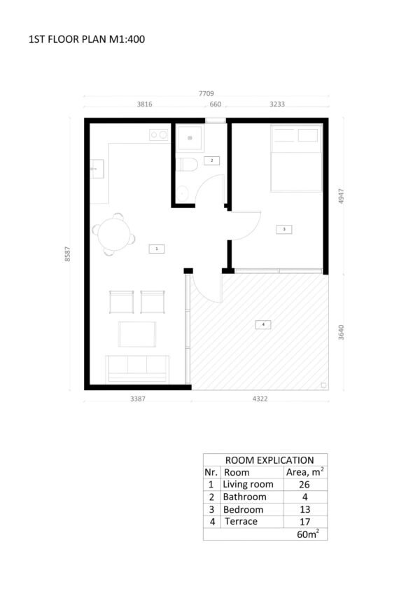 Siltinātas Karkasa Maja Sheffield, 60 m²