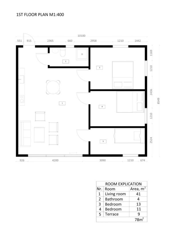 Siltinātas Karkasa Maja Warsaw, 78 m²