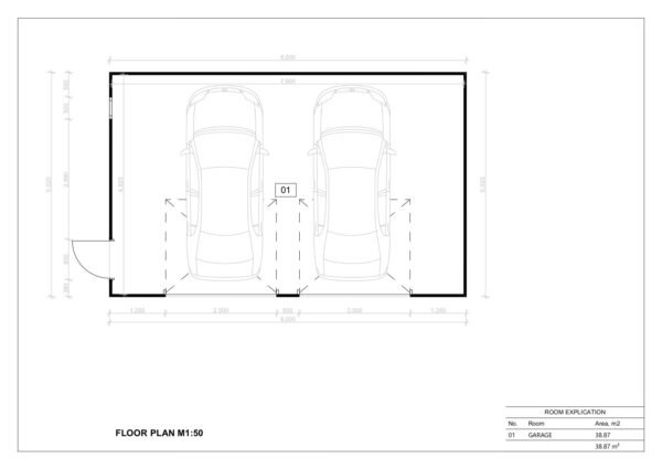 Siltinātas Koka Garāža Garras, 38 m²