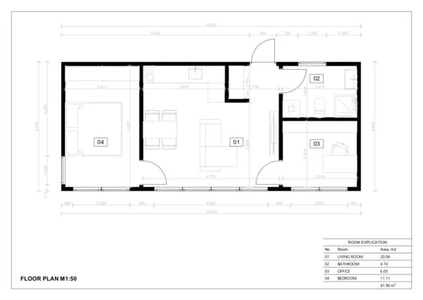 Sip Paneļu Māja Cuba, 47 m²
