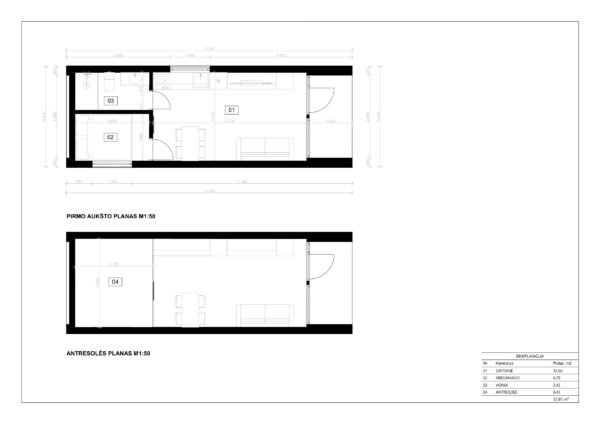 Siltinātas Karkasa Maja Cronus, 35 m²