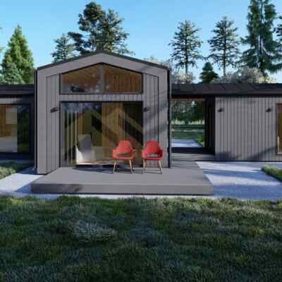 SIP Moduļu Māja + Pirts Romulus, 46 m²